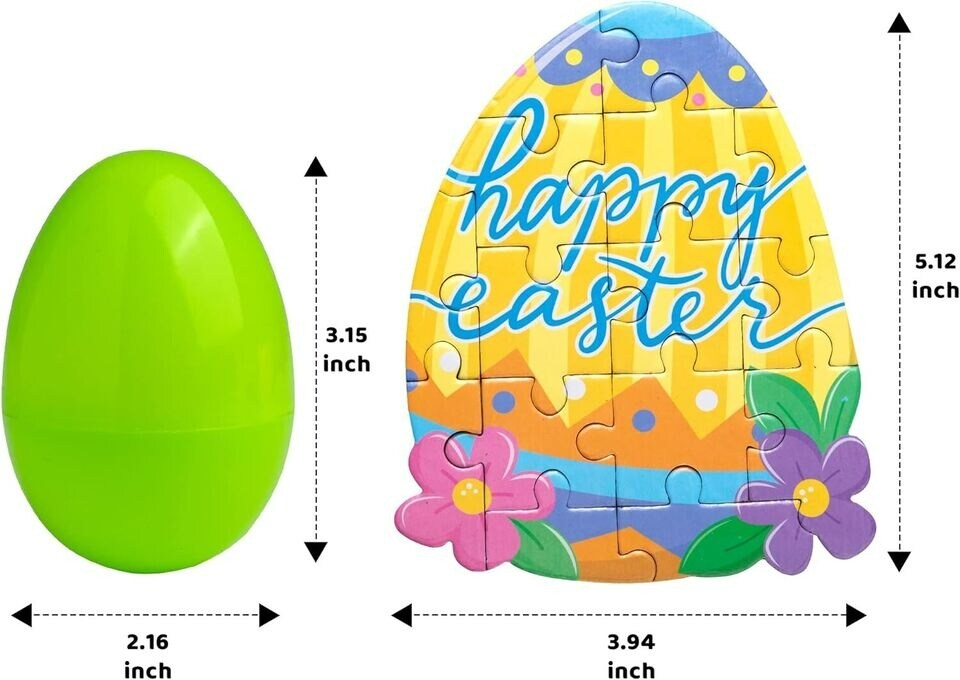 24 PCS Easter Egg Jigsaw Puzzles Easter Eggs with Toys Inside for Easter