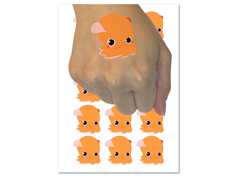 Grumpy Dumbo Octopus Temporary Tattoo Water Resistant Fake Body Art Set Collection (1 Sheet)