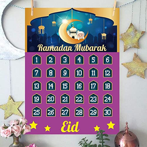 Funnlot Ramadan Decorations Ramadan Calendar Eid Calendar Countdown Calendar 2022 Ramadan Calendar Eid Calender Activities for Kids with 30 Reusable Stars Ramadan Mubarak Decor