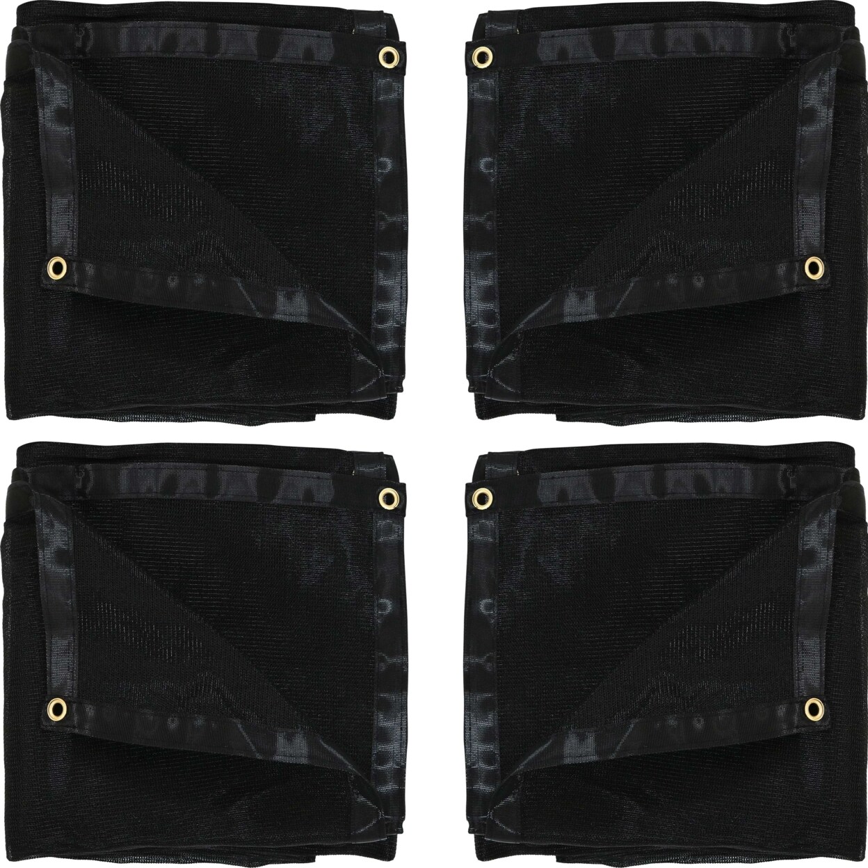 Sunnydaze   Polyethylene Mesh Tarp - Black - 8 ft x 16 ft - Set of 4