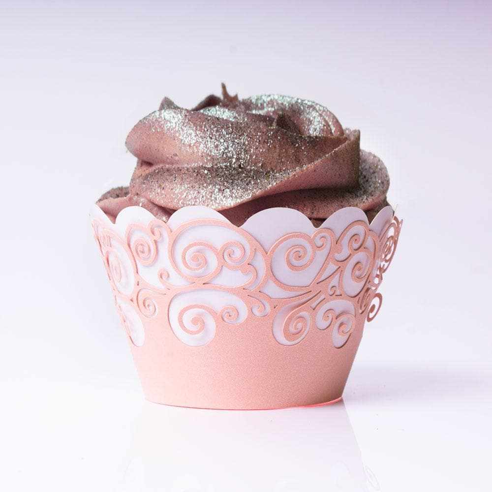 Peach Swirl Cupcake Wrappers &#x26; Liners | 25 PC Set