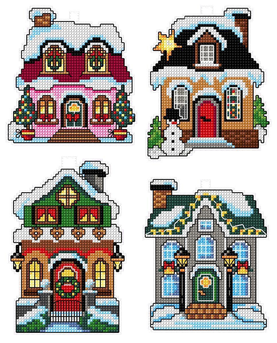 &#x22;Winter Houses&#x22; Counted Cross-Stitch Kit