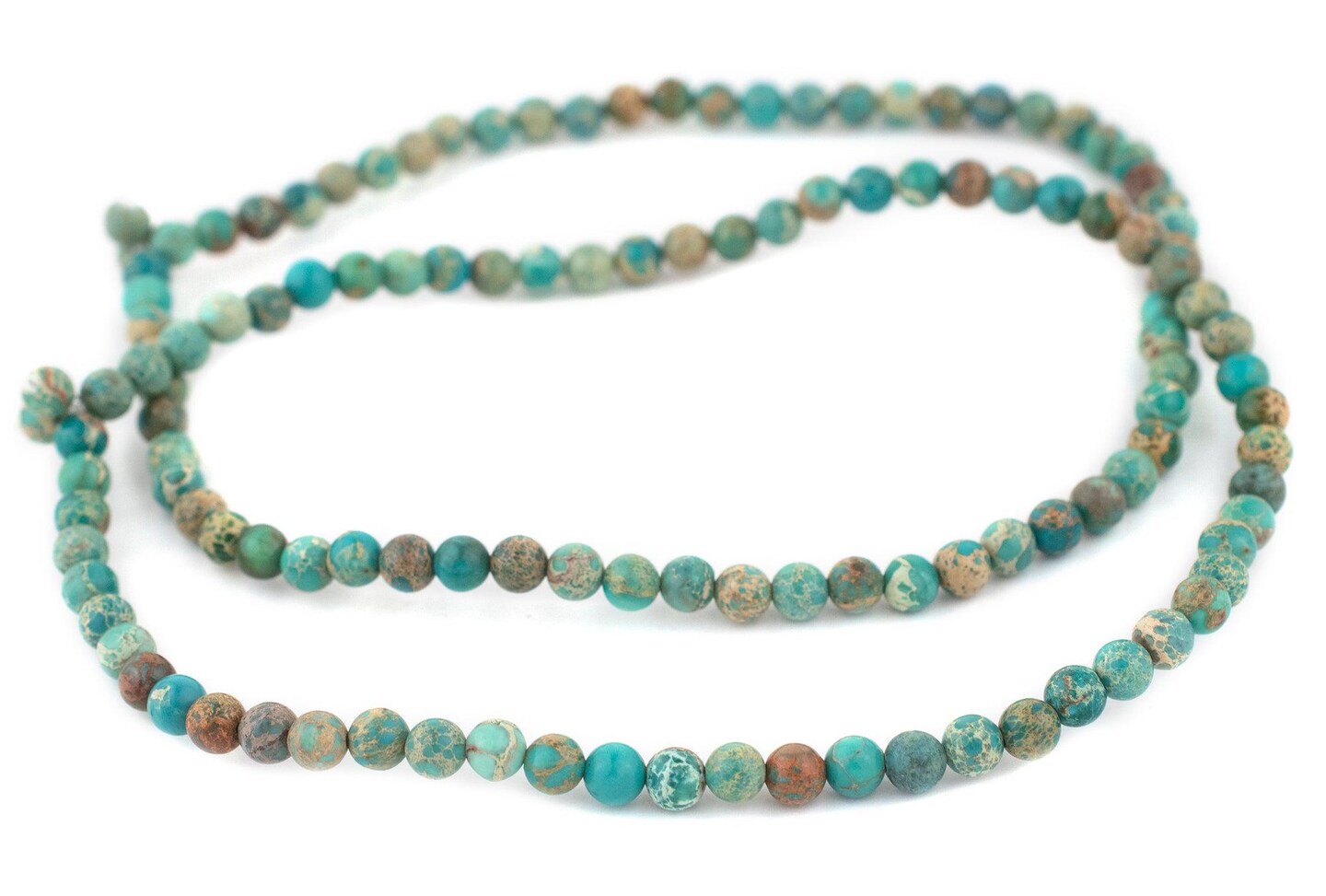 TheBeadChest Green Aqua Sea Sediment Jasper Beads (6mm): Organic Gemstone Round Spherical Energy Stone Healing Power Crystal for Jewelry Bracelet Mala Necklace Making