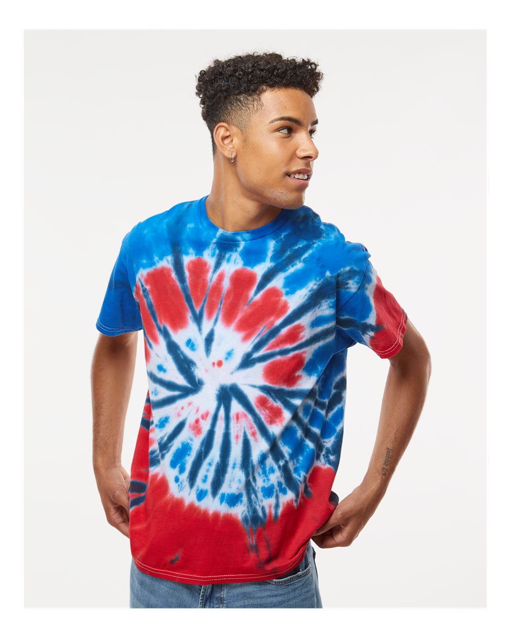Colortone&#xAE; Multi-Color Tie-Dyed Crew Neck Short Sleeve T-Shirt