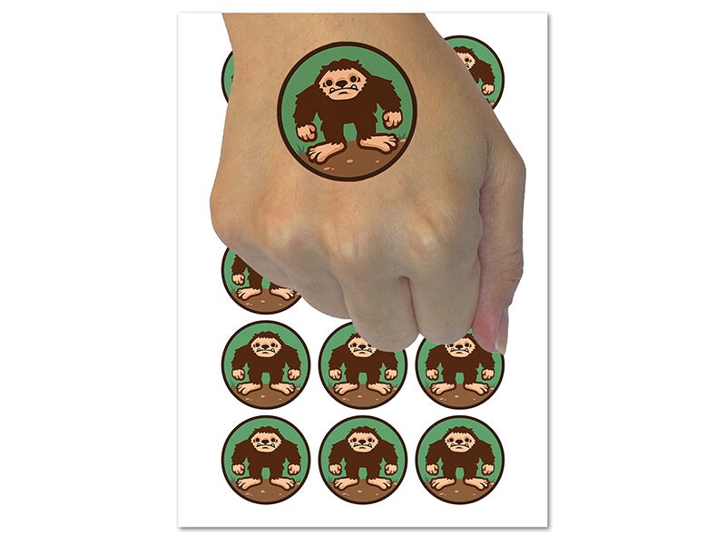 Bigfoot Sasquatch Cryptozoology Temporary Tattoo Water Resistant Fake Body Art Set Collection (1 Sheet)