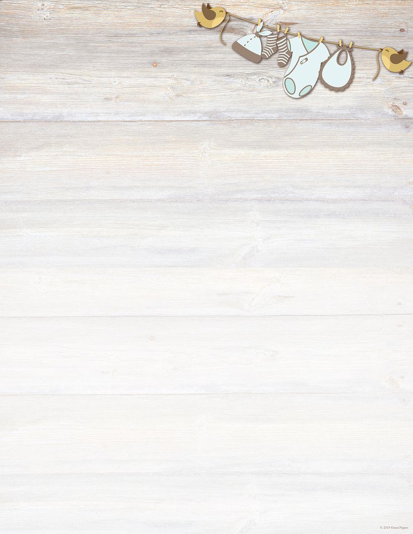 Great Papers! Baby Onsie Stationery Letterhead, Invitations and Announcements, Printer Friendly, 8.5"x11", 80 Pack