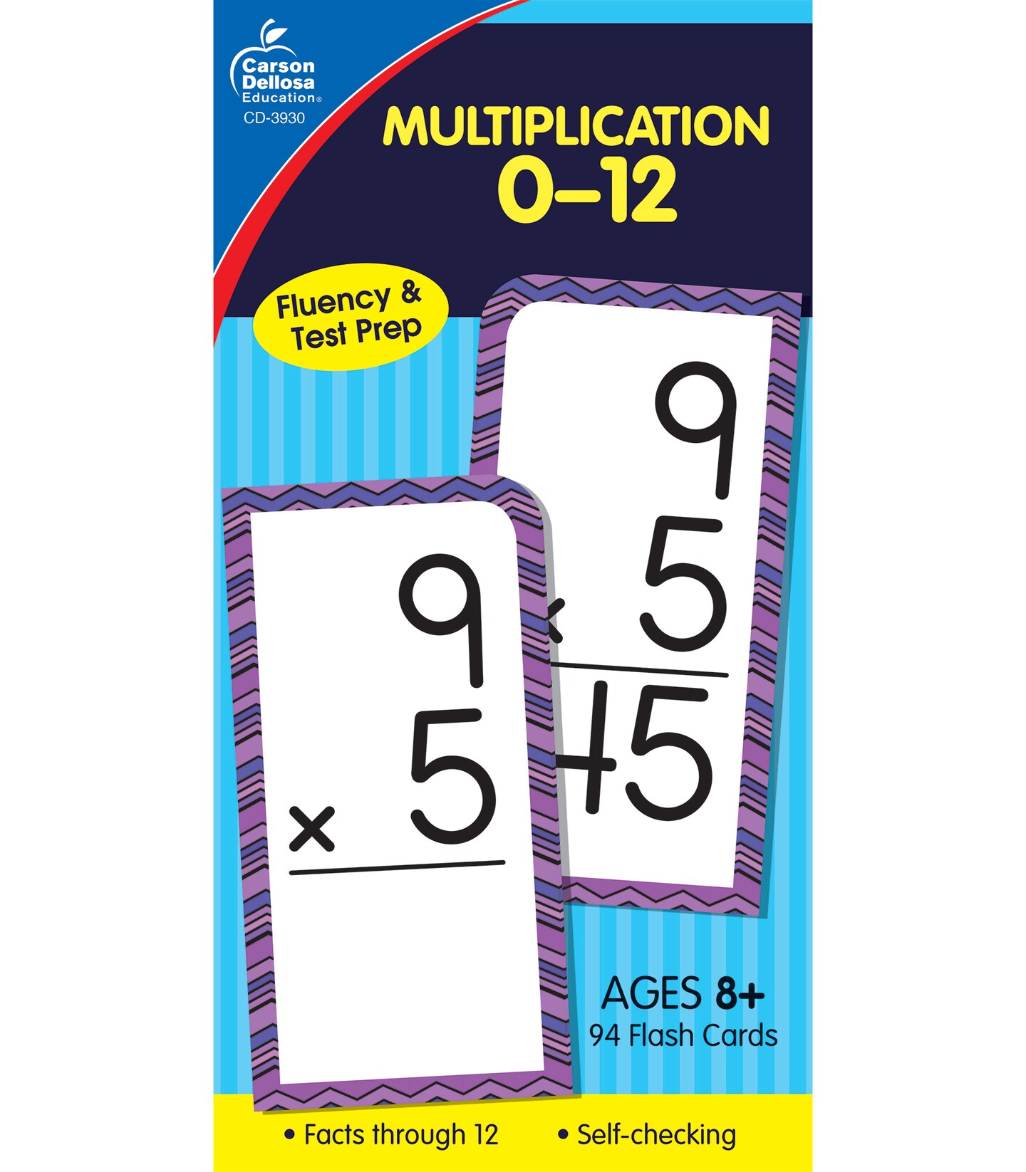 Carson Dellosa 94 Multiplication Flash Cards, Flashcards Covering All Times Table Facts Through 12, Math Games for Kids 8-12, 3rd Grade Mathematics and Up