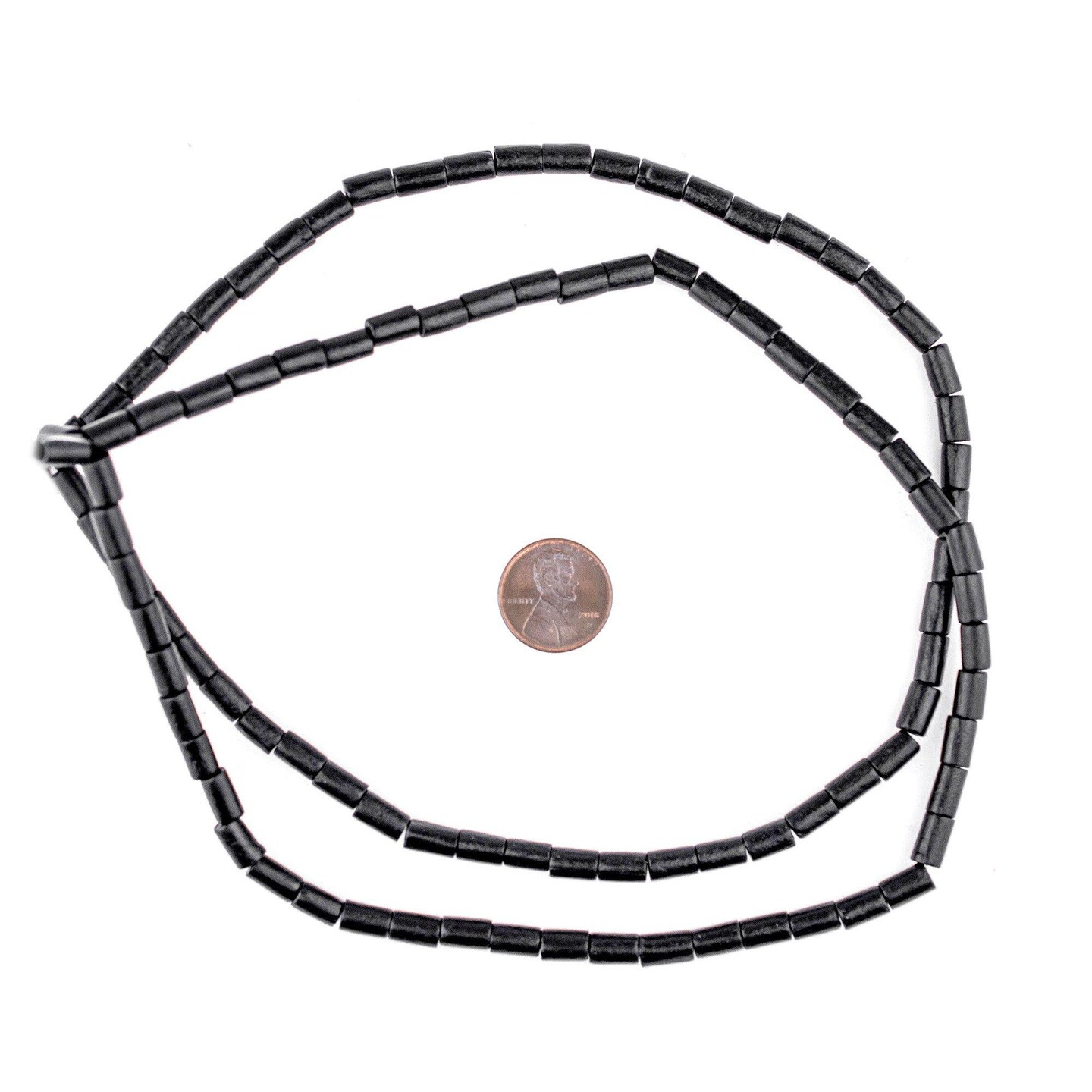 The Bead Chest Black Tube Natural Wood Beads (7x5mm): Organic Eco-Friendly Wooden Bead Strand for DIY Jewelry, Crafts, Necklace and Bracelet Making
