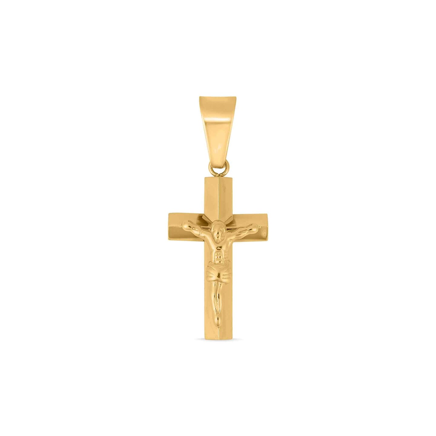 18k Gold PVD Coated Crucifix Cross Stainless Steel Pendant