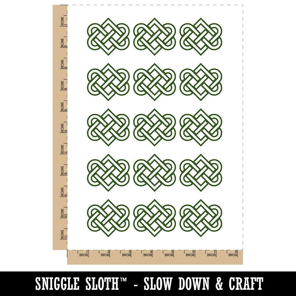 Celtic Love Knot Outline Temporary Tattoo Water Resistant Fake Body Art Set Collection (1 Sheet)