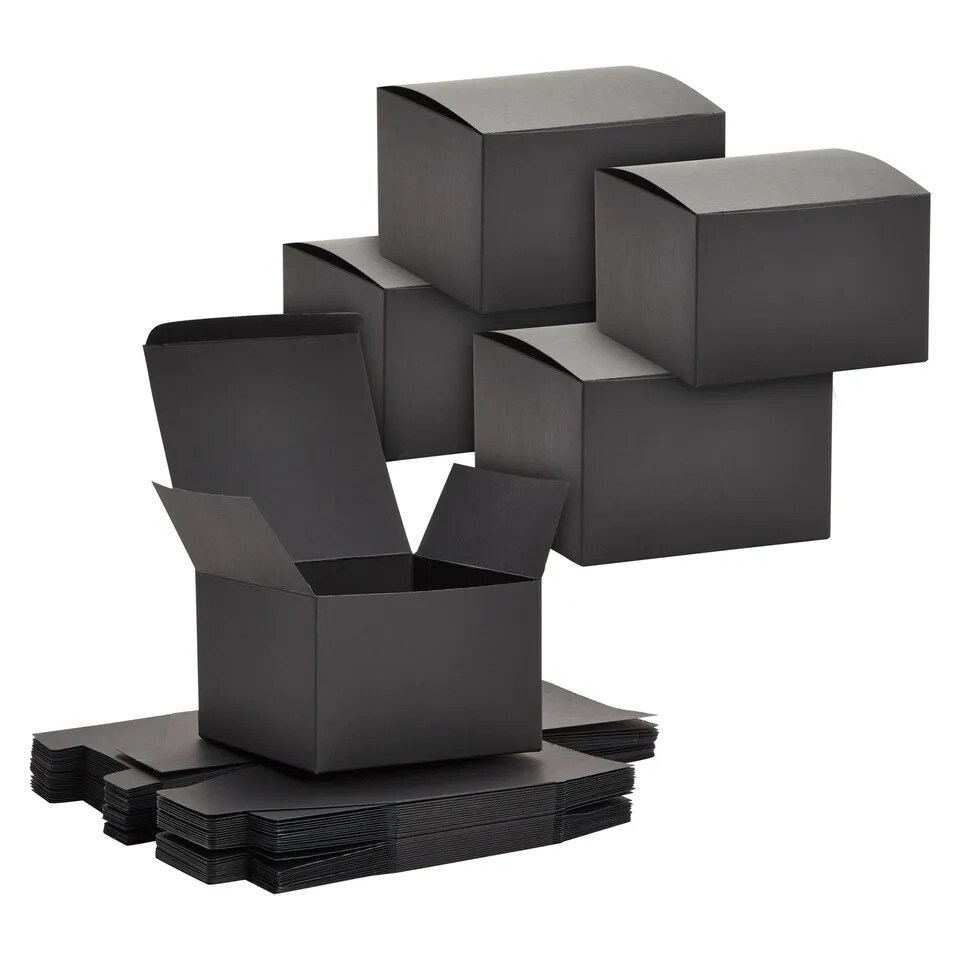 30-Pack Matte Black Gift Boxes with Lids for Special Events