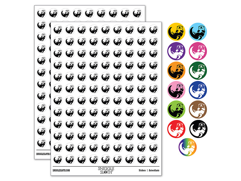 Floating Sea Otter 200+ 0.50&#x22; Round Stickers