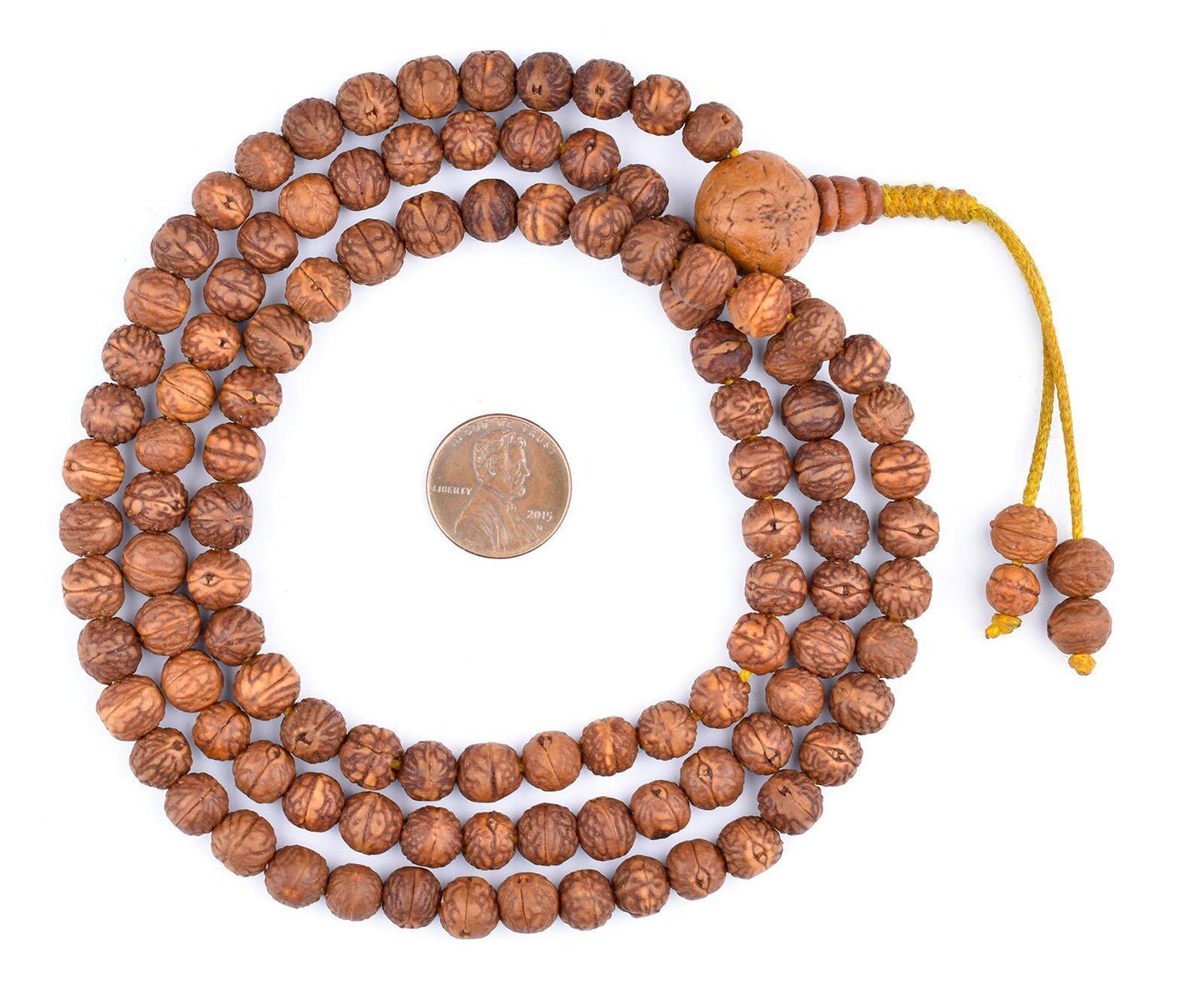 TheBeadChest Bodhi Seed Mala Prayer Beads 9mm Nepal Brown Wood 38 Inch Strand