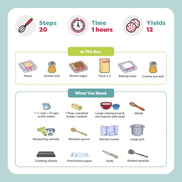 Baketivity Pretzel Making Kit - Real Cooking Set for Kids Ages with Recipe and Ingredients - Kids Baking Set for Girls & Boys - Great Gift for Family Bonding