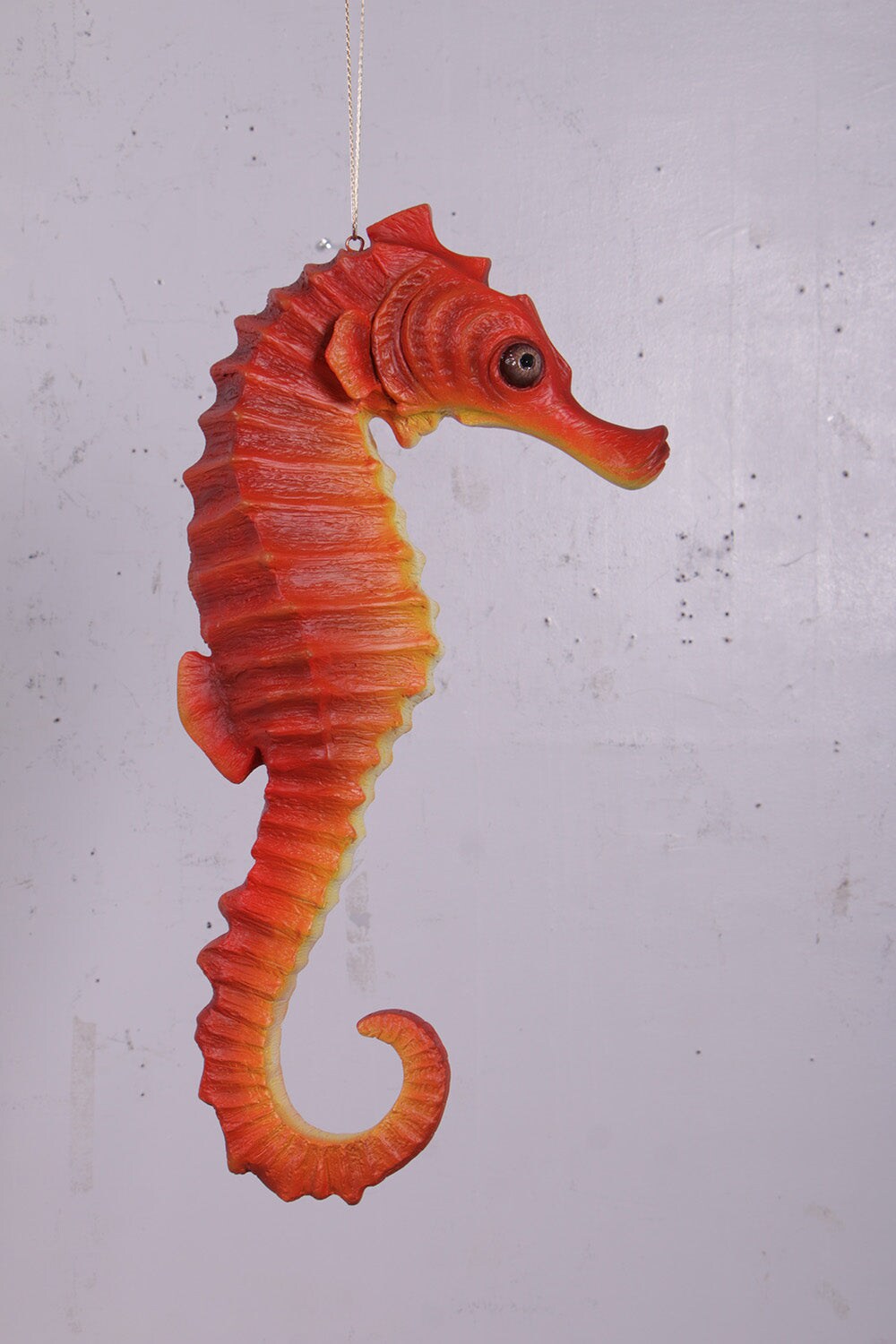 Small Red Seahorse Statue