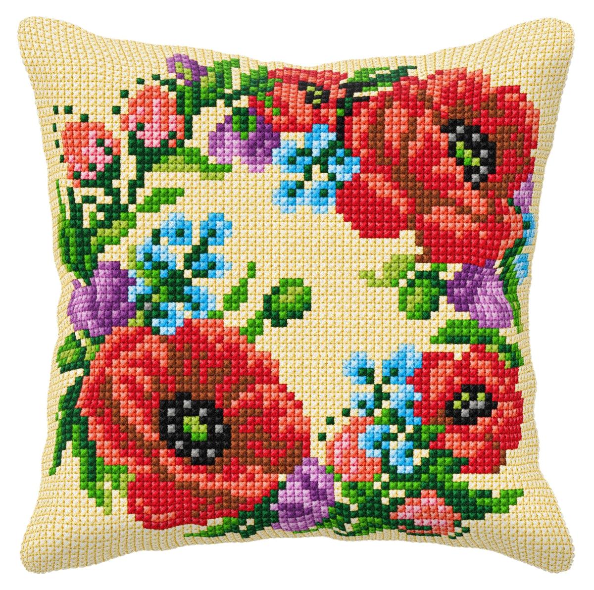 Cushion cross stitch kit  &#x22;Wild flowers&#x22; 9582