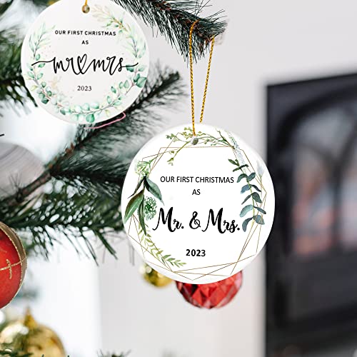 First Christmas Married Ornament 2023, Wedding Gifts for Couple, Our First Christmas as Mr Mrs Gifts, Bridal Shower Gift, Just Married Ornaments, 1st Year Wedding Ornament for Newlywed