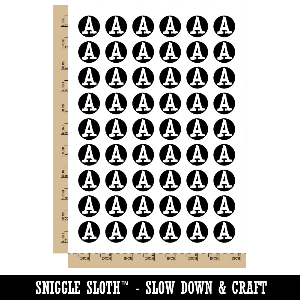 Letter A Uppercase Cute Typewriter Font Temporary Tattoo Water Resistant Fake Body Art Set Collection (1 Sheet)