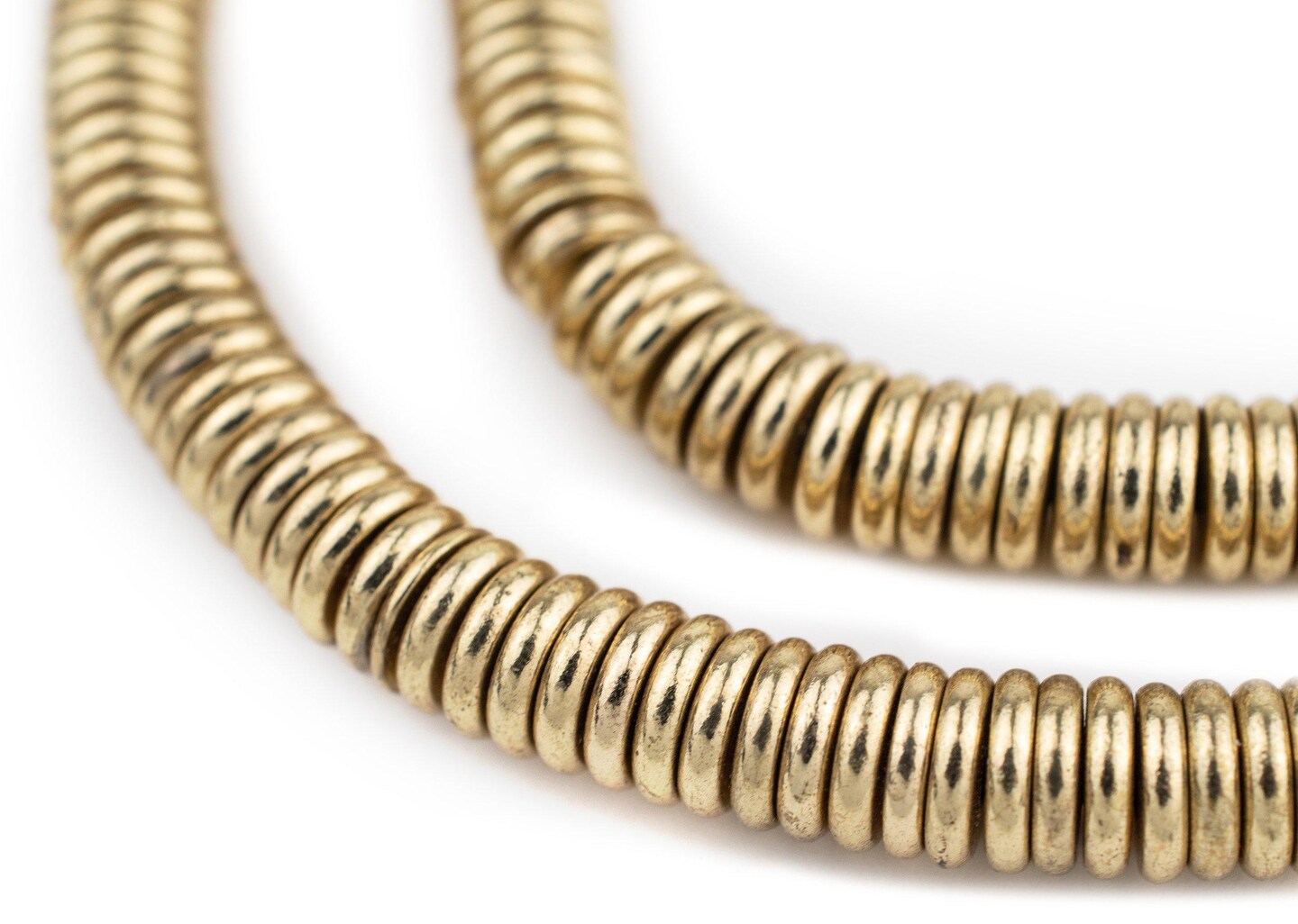 TheBeadChest Brass Donut 8mm Beads, Full Strand of Quality Metal Spacers for DIY Jewelry Design
