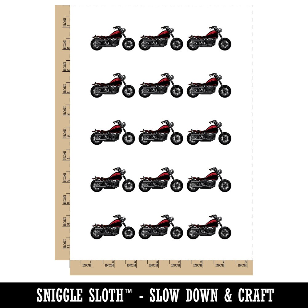 Motorcycle Motorbike Biker Vehicle Wheels Hog Temporary Tattoo Water Resistant Fake Body Art Set Collection (1 Sheet)