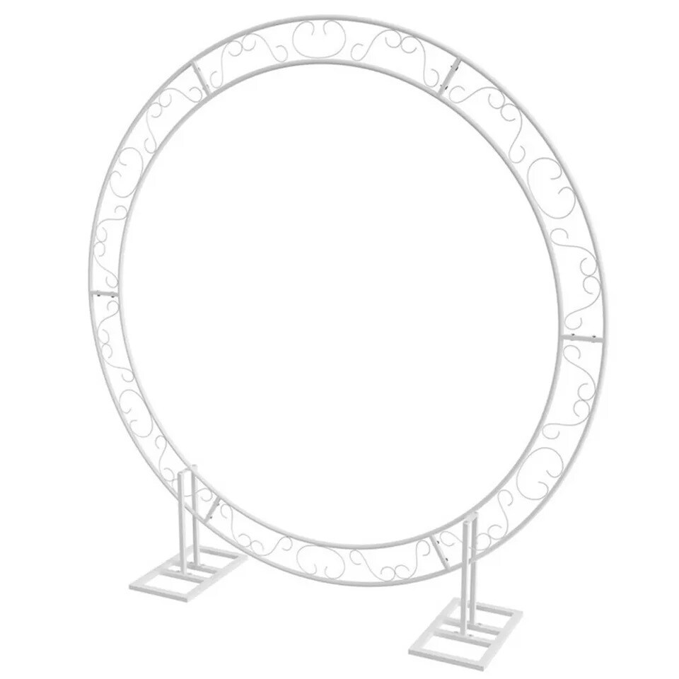 Iron Circle Wedding Arch Balloon Flower Ring Stand Party Garden Decoration