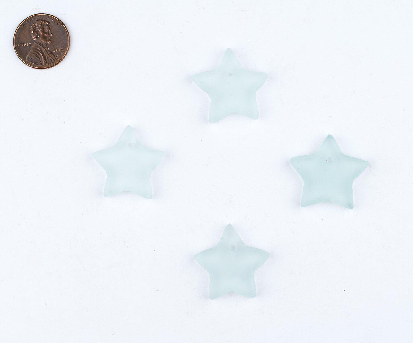 The Bead Chest Star Sea Glass Pendants, Frosted Matte Eco-Friendly Translucent Recycled Glass Charms for Jewelry & Necklace Making