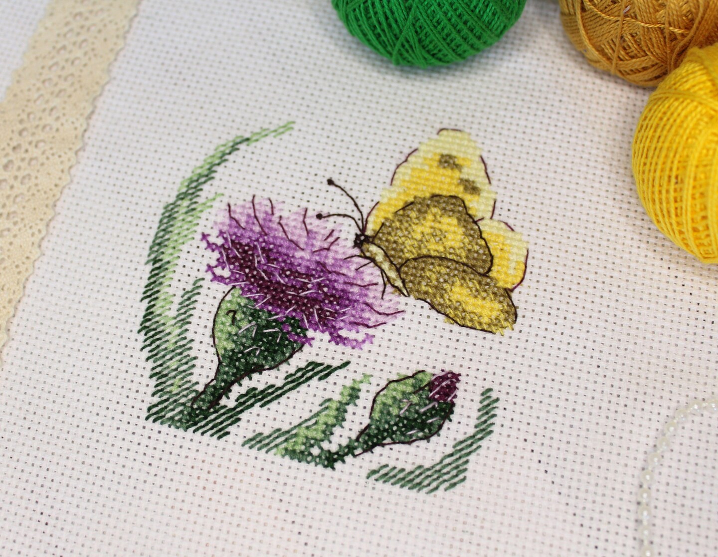 Butterfly and Agrimony SM-623 Counted Cross-Stitch Kit