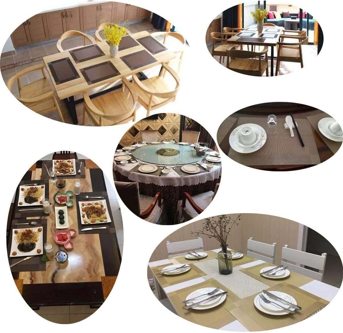 Kitcheniva Washable Non-Slip Dining Table Placemats 45x30Cm 4Pcs