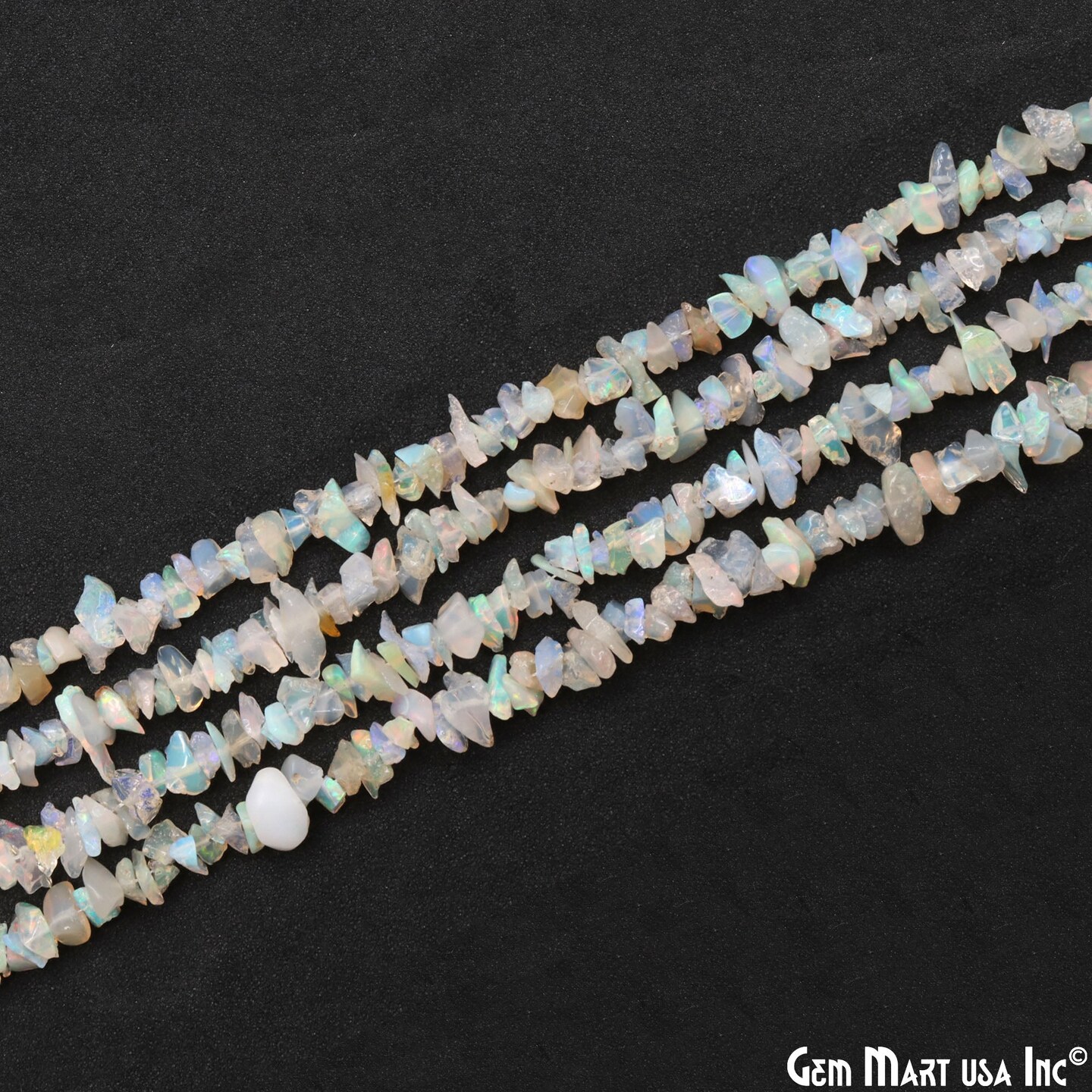 Ethiopian Opal Chip Beads, 34 Inch, Natural Chip Strands, Drilled Strung Nugget Beads, 3-7mm, Polished, GemMartUSA (CHOP-70001)
