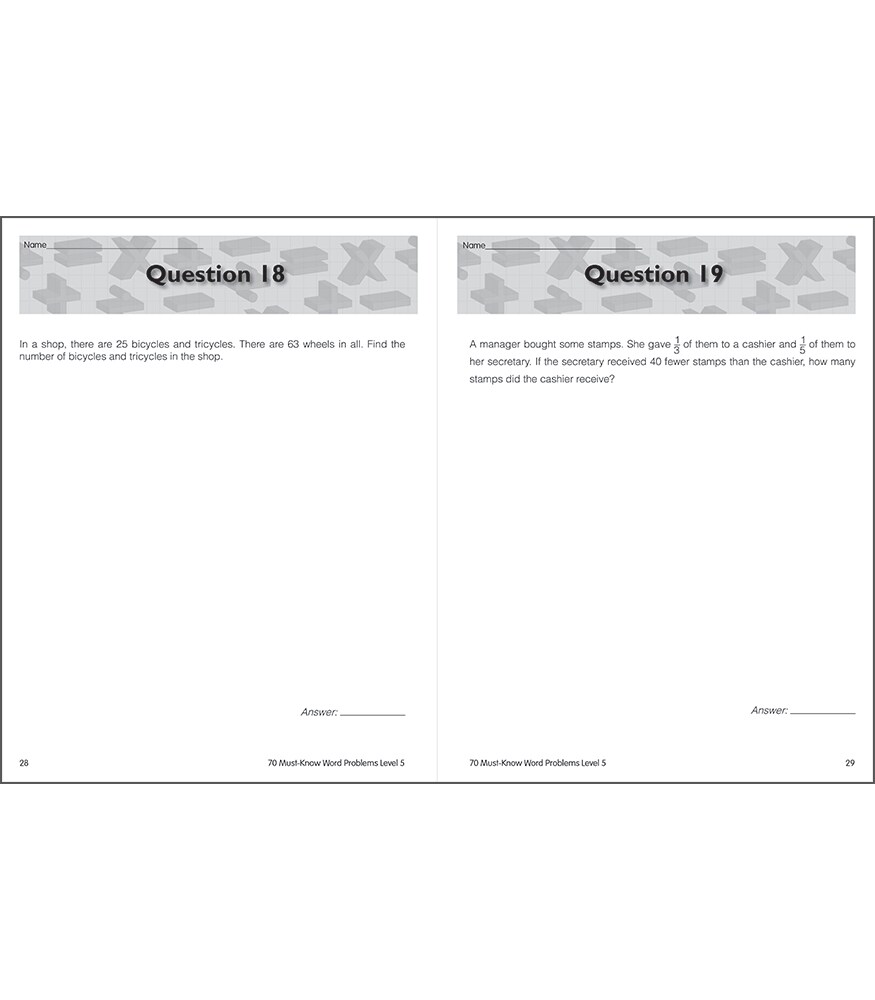 Singapore Math – 70 Must-Know Word Problems Workbook for 6th Grade Math, Paperback, Ages 11–12 with Answer Key