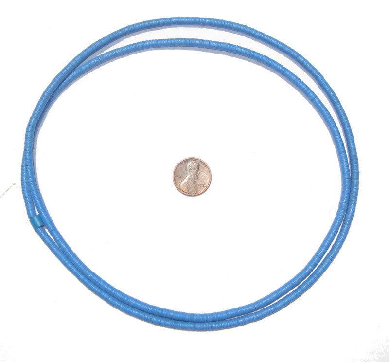 African Vinyl Beads, Ghana Vulcanite Crafts Supplies for DIY Jewelry Making, Necklaces, Bracelets (4mm, Blue)