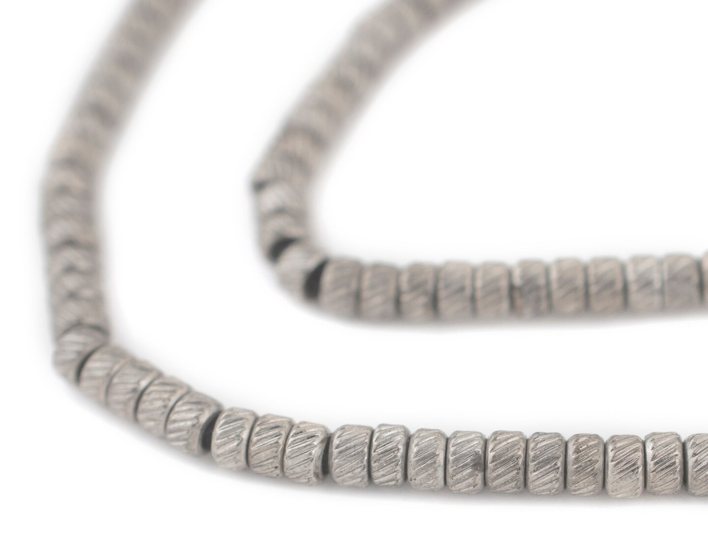 TheBeadChest Silver Patterned Rondelle Beads (4mm)