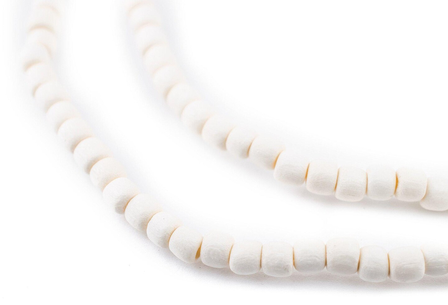 The Bead Chest White Nugget Natural Wood Beads (5mm): Organic Eco-Friendly Wooden Bead Strand for DIY Jewelry, Crafts, Necklace and Bracelet Making