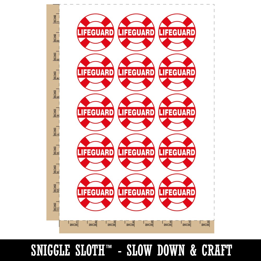 Lifeguard Lifesaver Buoy Temporary Tattoo Water Resistant Fake Body Art Set Collection (1 Sheet)