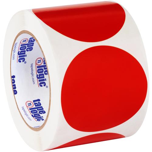 Tape Logic Inventory Circle Labels, 3&#x22;, Red, 500/Roll