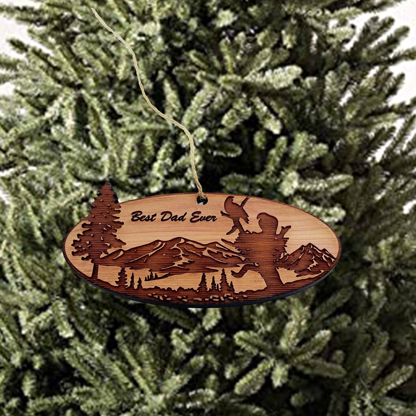 Best Dad Ever Eagle Nest - Cedar Ornament Best Dad Ever Eagle Nest - Cedar Ornament