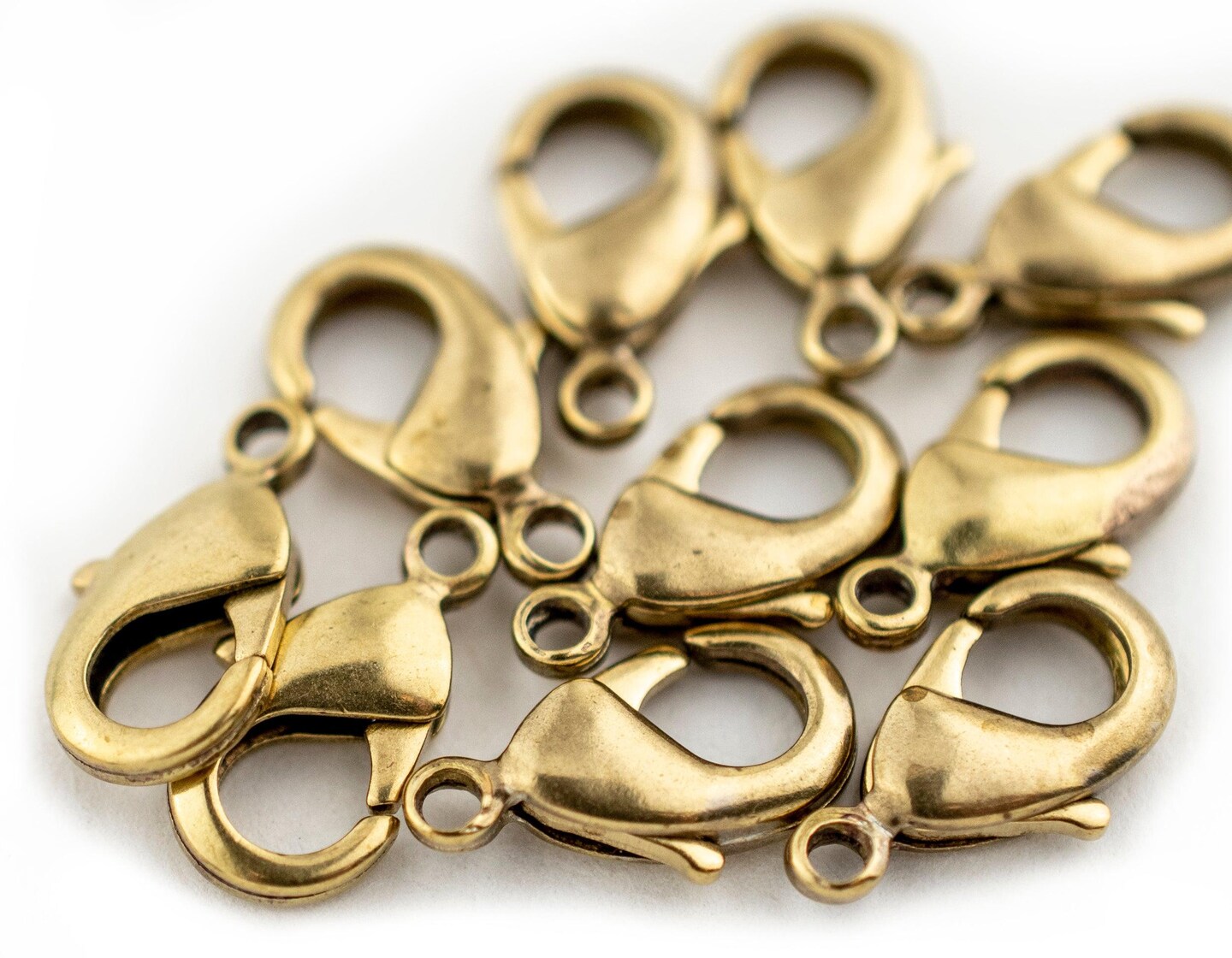 TheBeadChest Brass Lobster Clasps (12mm, Set of 10)
