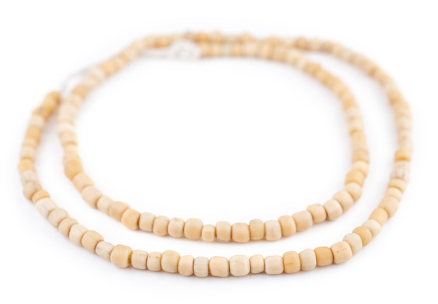 TheBeadChest Indonesian Glass Beads, Small Java Bali 4mm Spacers Jewelry Making Supplies for Necklaces, Bracelets, DIY Crafts (Honey Beige)