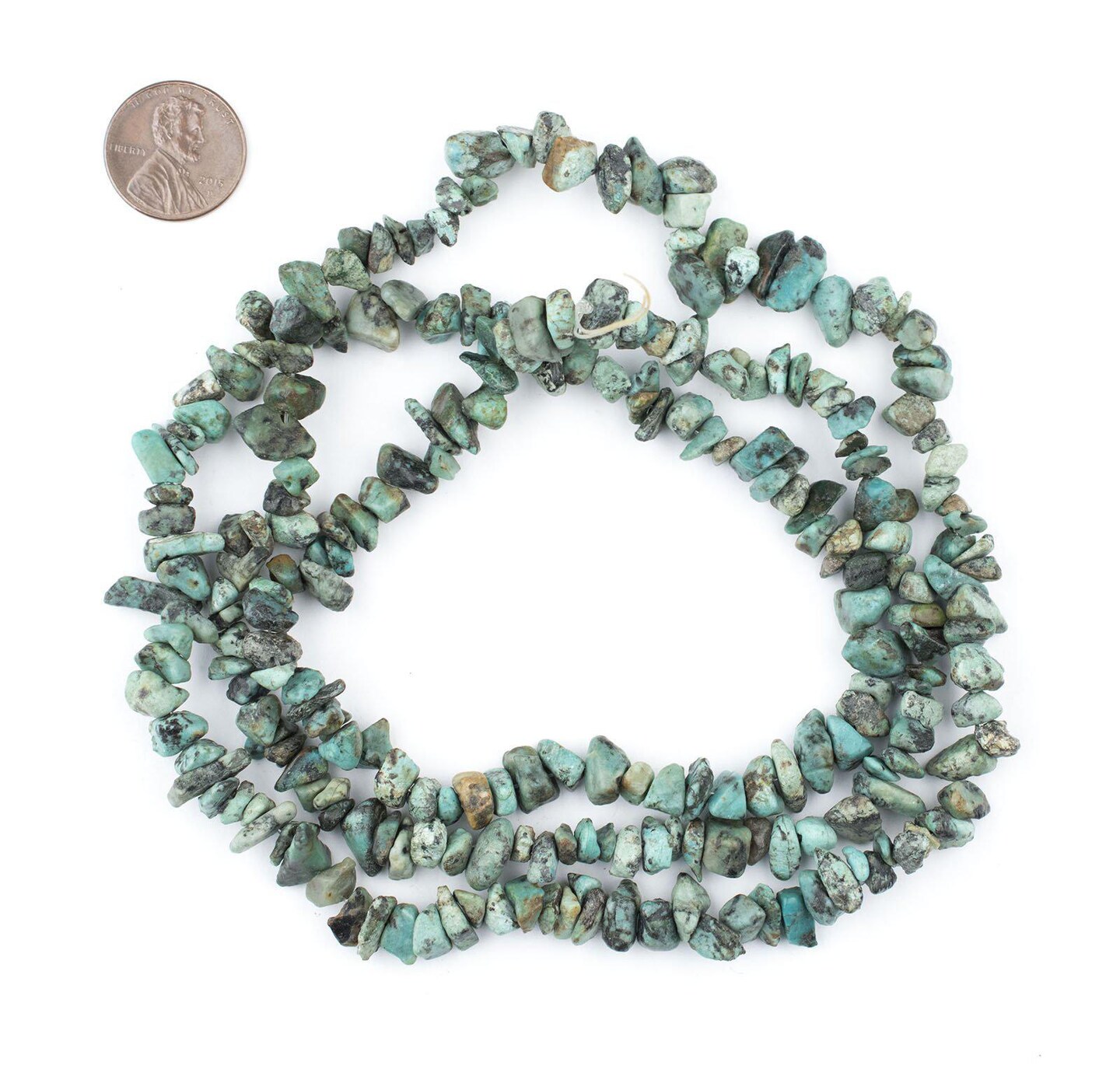 TheBeadChest African Turquoise Chip Beads Long Strand 8mm Green Chips Gemstone 34 Inch Strand