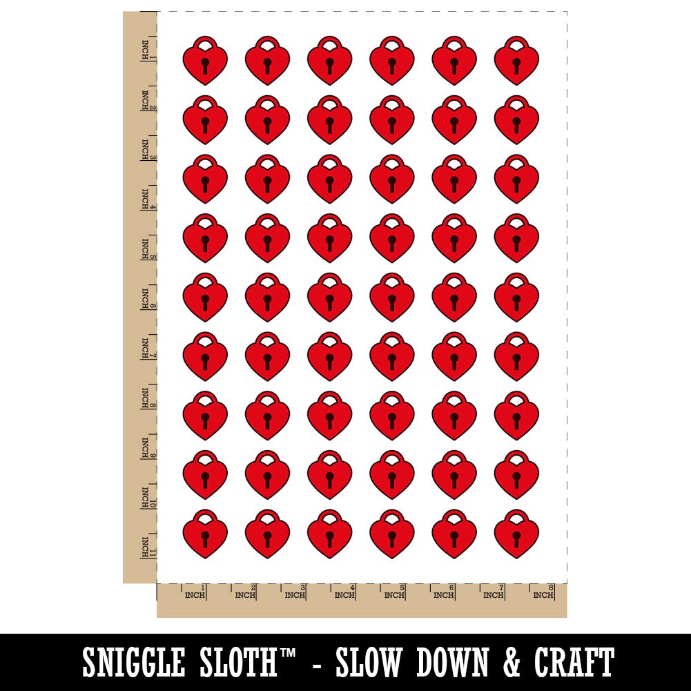 Heart Lock Key Temporary Tattoo Water Resistant Fake Body Art Set Collection (1 Sheet)