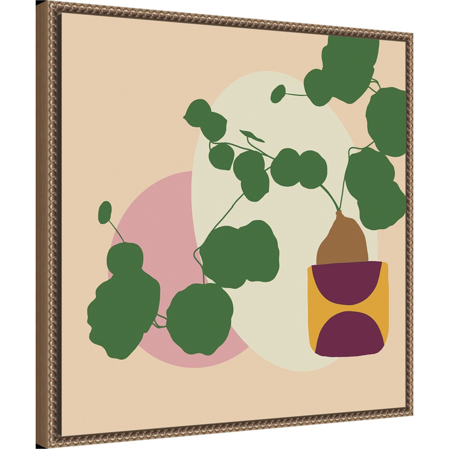 Mod Potted Plant 1I by Jen Bucheli Framed Canvas Wall Art