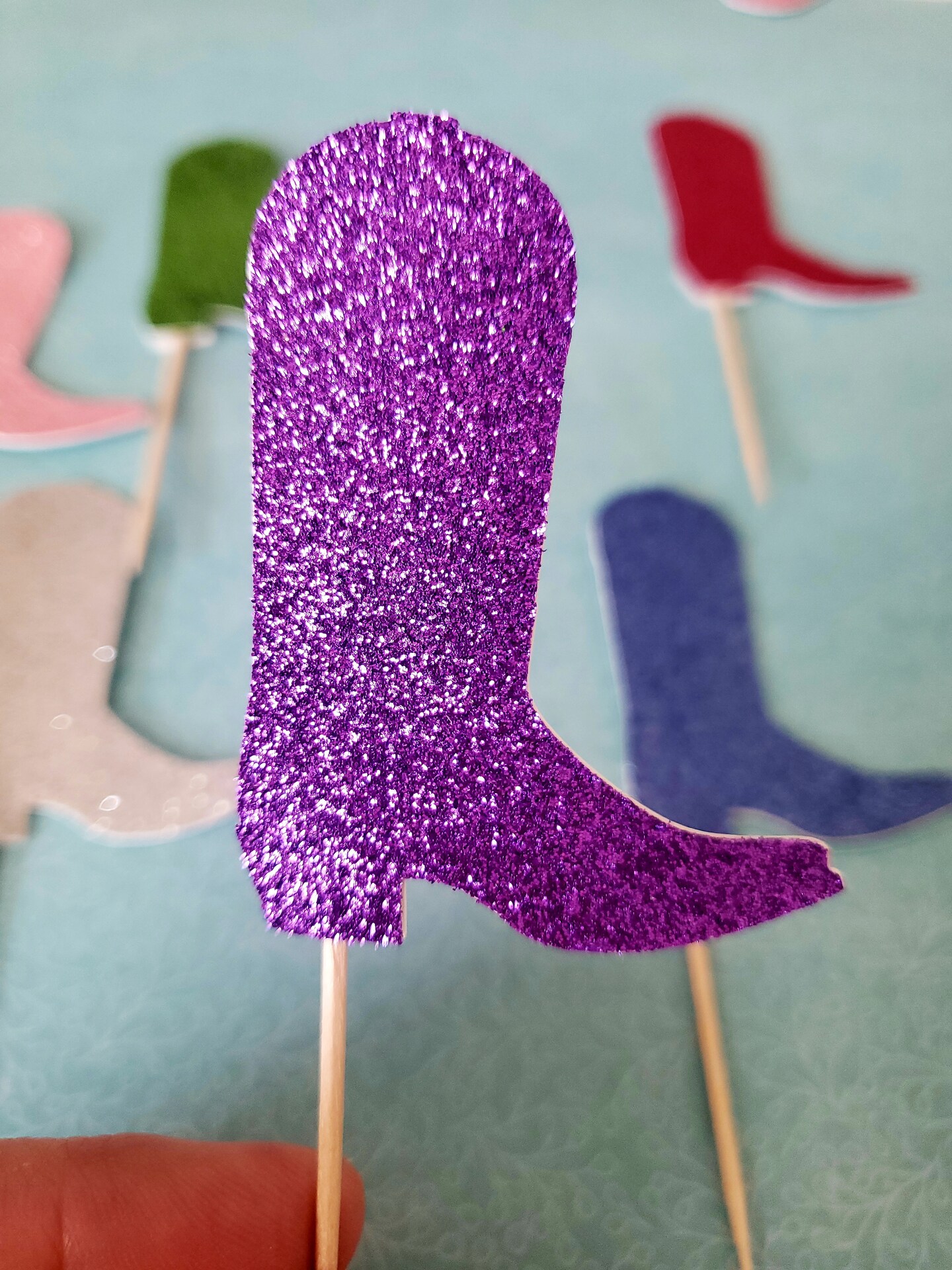 Bachelorette Party Glittery Cupcake Toppers