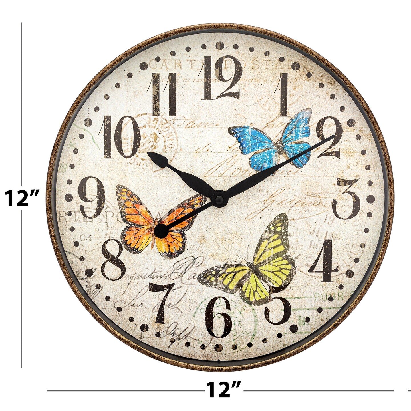 Westclox 12&#x22; Round Butterfly Wall Clock
