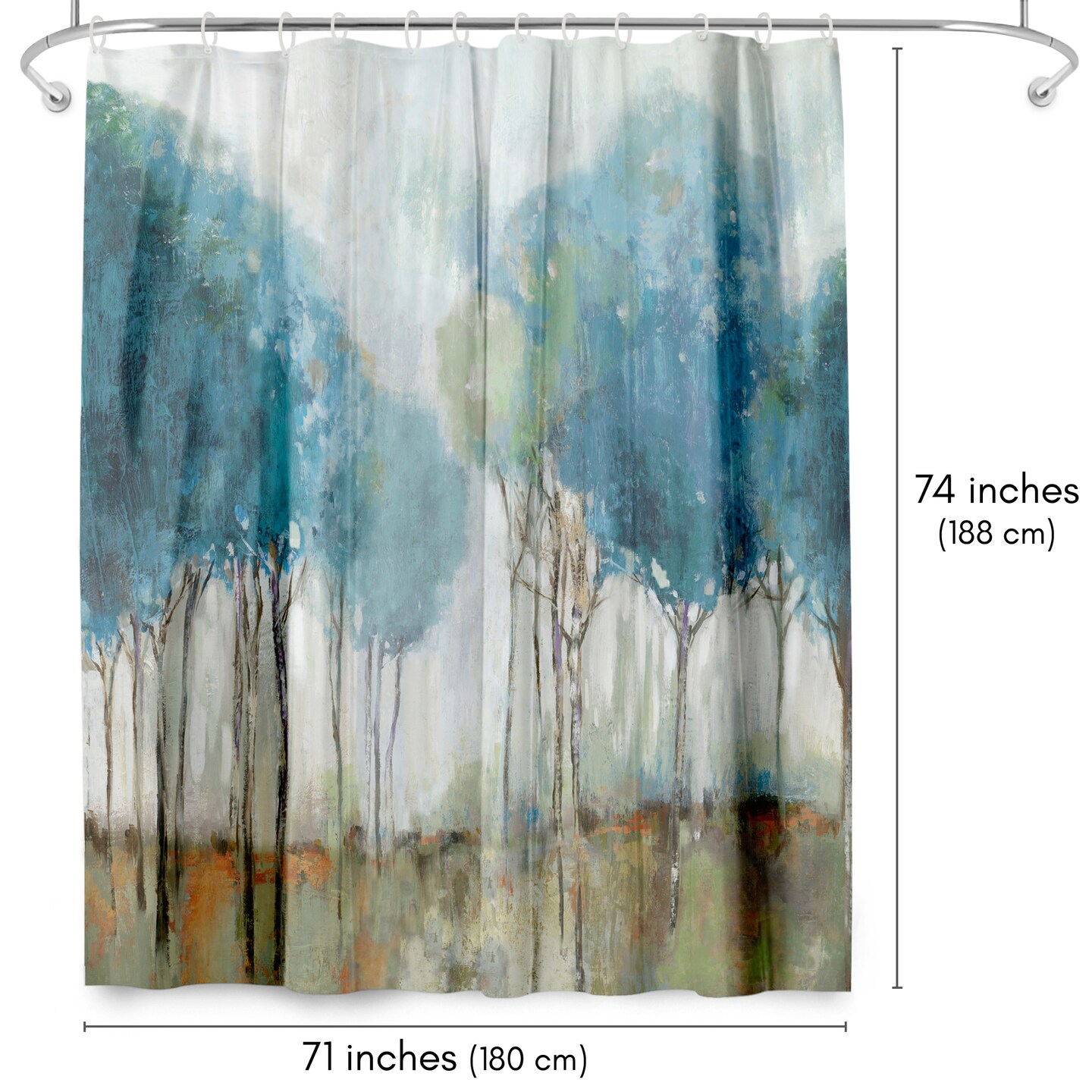 Americanflat 71" x 74" Shower Curtain, Misty Meadow II by PI Creative Art