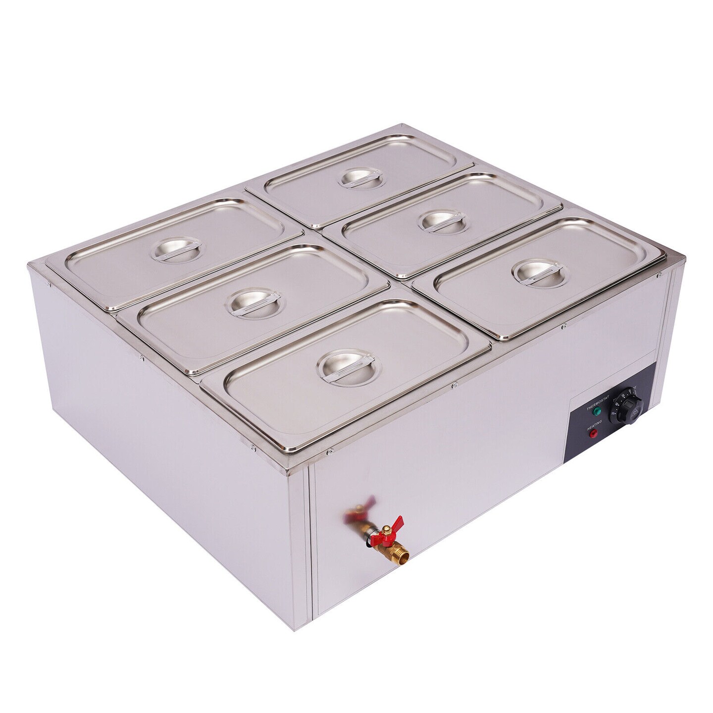 Kitcheniva 110V Food Warmer Steam Table 7L Steamer 6 Pan
