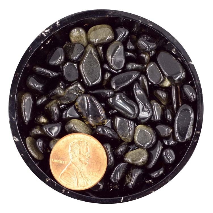 Gold Sheen Obsidian Mini Crystal Chips &#x2013; Size 2
