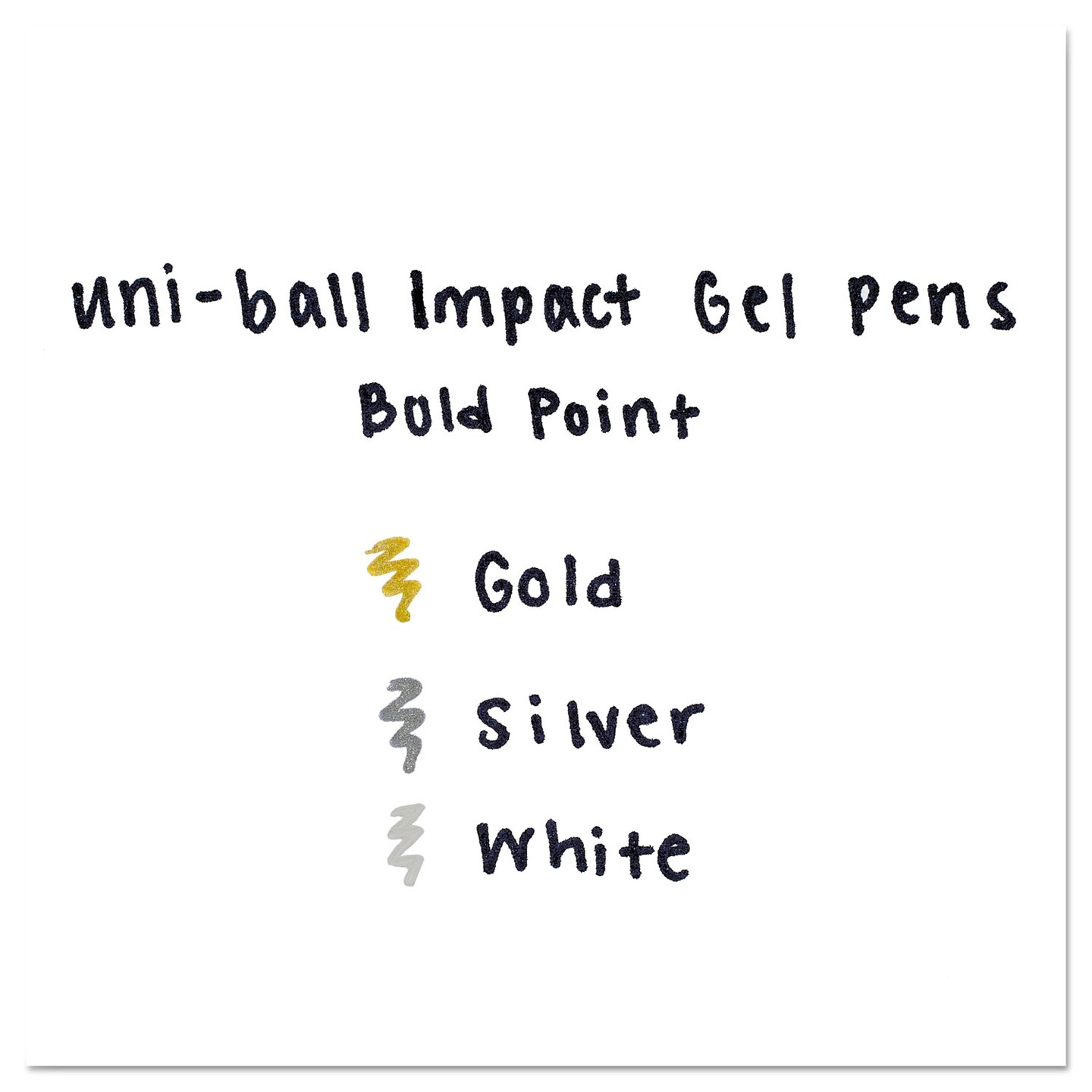 Uni-Ball Impact Bold Stick Gel Pen, 1mm, Assorted Marvelous Metallic Ink/Barrel, 3/Set
