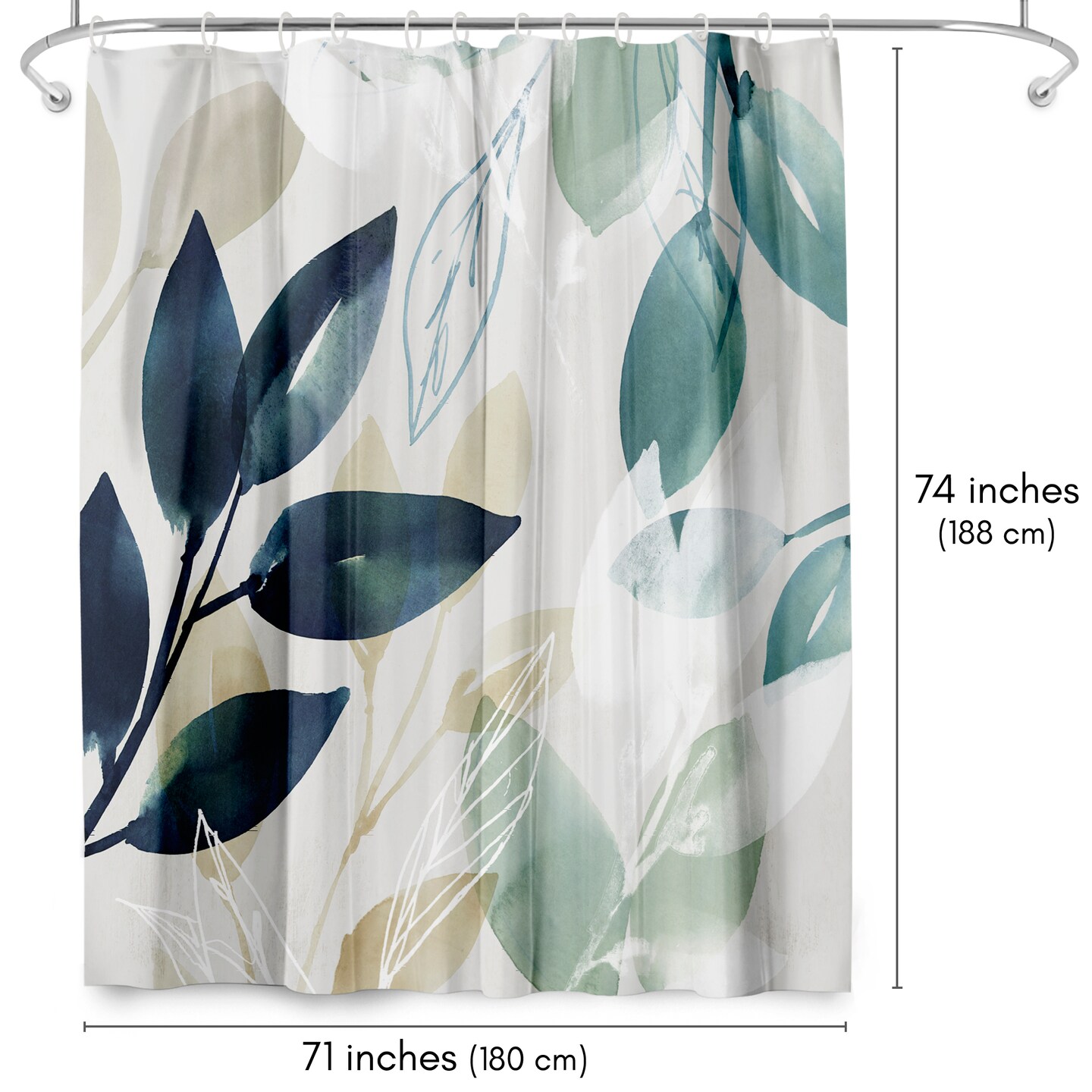 Americanflat 71" x 74" Shower Curtain, Green Sleeves I by PI Creative Art