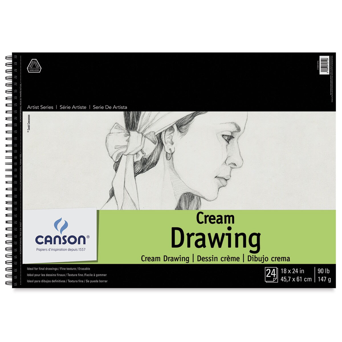 Canson Classic Cream Drawing Pad - 18&#x22; x 24&#x22;, 24 Sheets