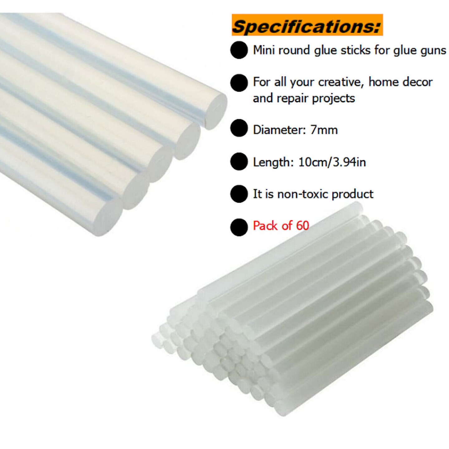 Kitcheniva Glue Gun with 60 Mini Clear Glue Sticks Hot Melt 20W Kit Set